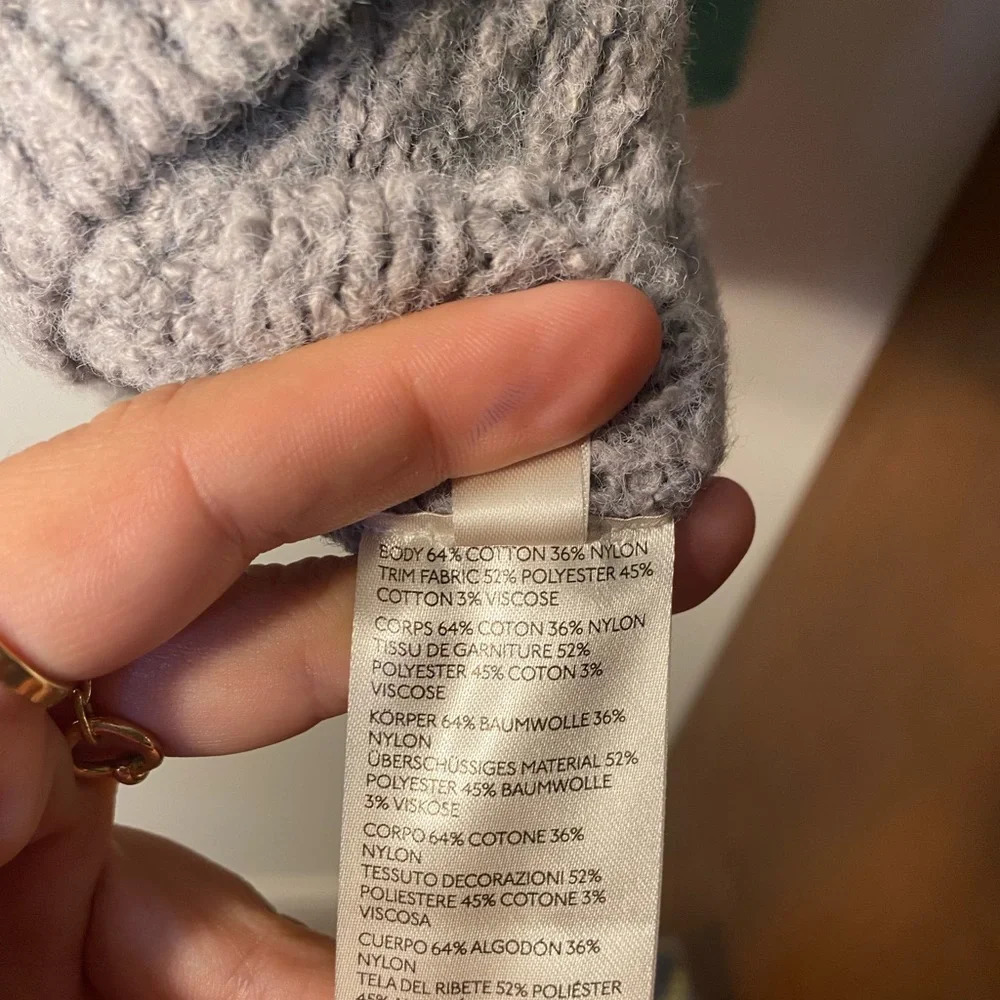 NWOT Free People|| Grey Combo Cable Knit Ribbed Olympia Tunic Sweater - Picture 11 of 11